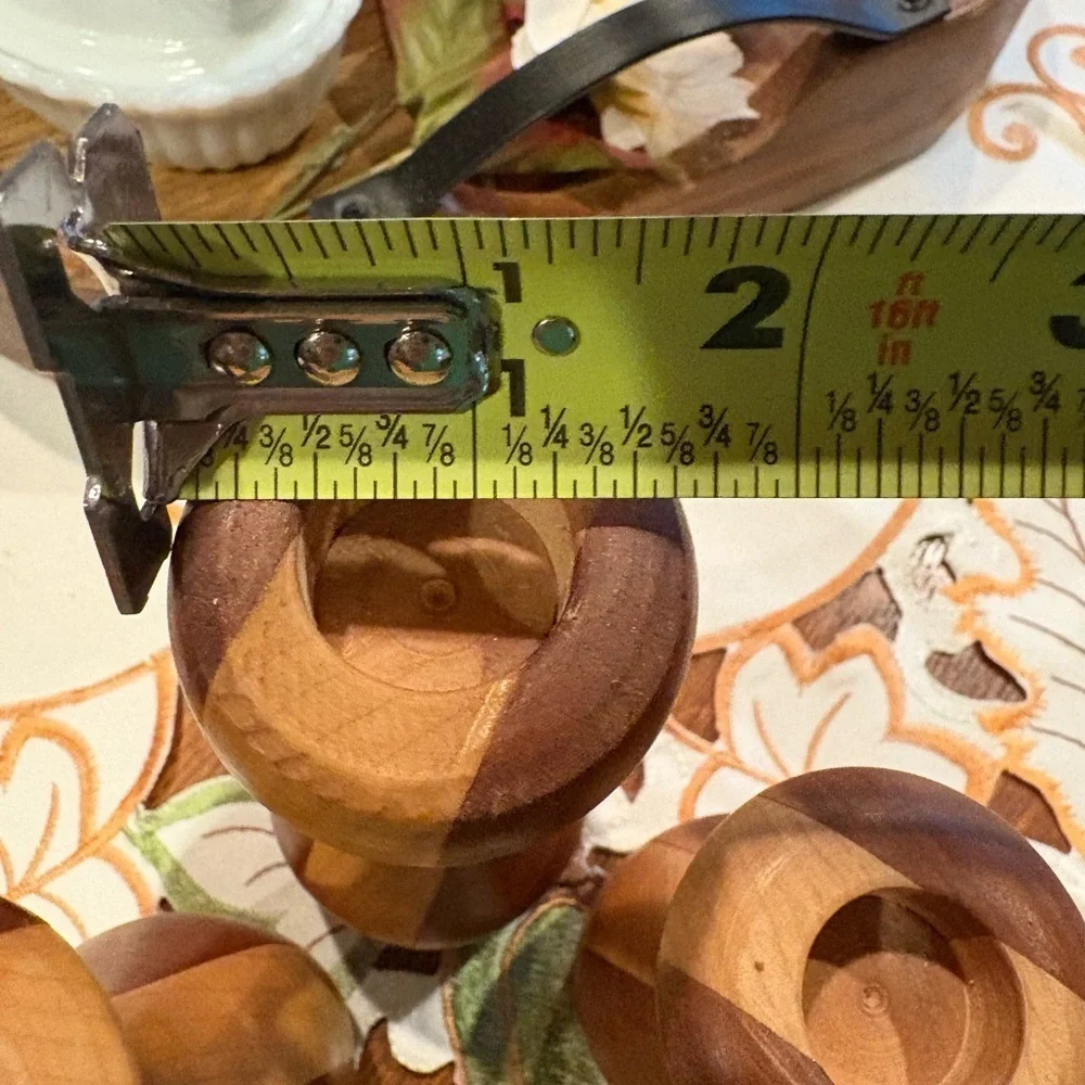 Wooden candle holder Set - Natural/Brown set of 3 handmade and signed